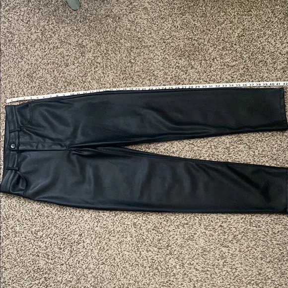 NWOT Dynamite Justina Straight Leg Black Faux Leather Pants - Picture 8 of 13